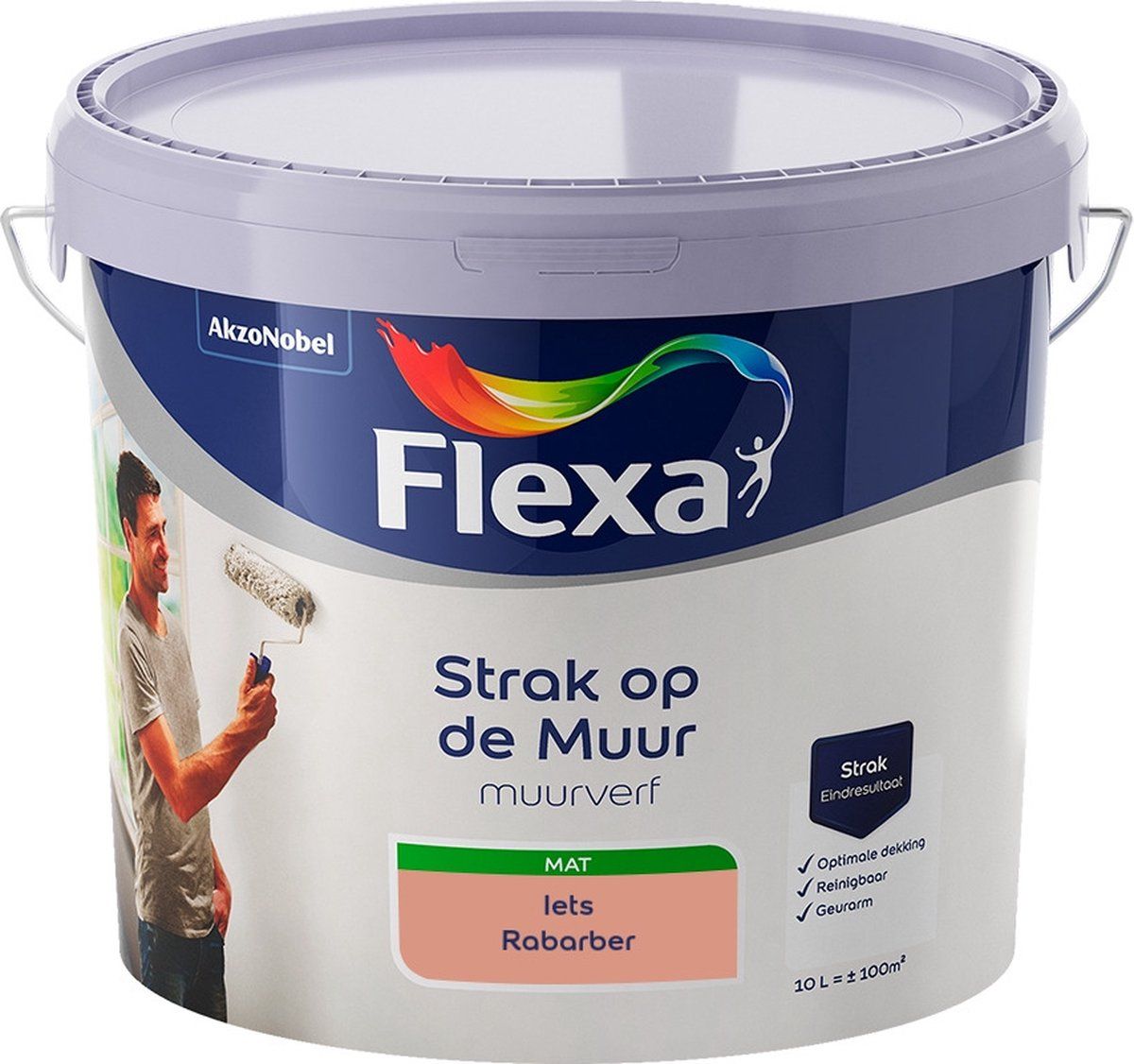 FLEXA Strak op de Muur Muurverf - Mat - Mengkleur - Iets Rabarber - 10 liter