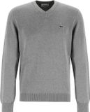 Lacoste Herentrui Katoen - V-hals - Lichtgrijs Melange