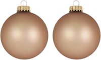 Krebs Kerstballen - Cappuccino Velvet Bruin - 16 stuks - 7 cm - Glas