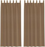 vidaXL Gordijnen voile met lussen 2 st 140x225 cm lichtbruin