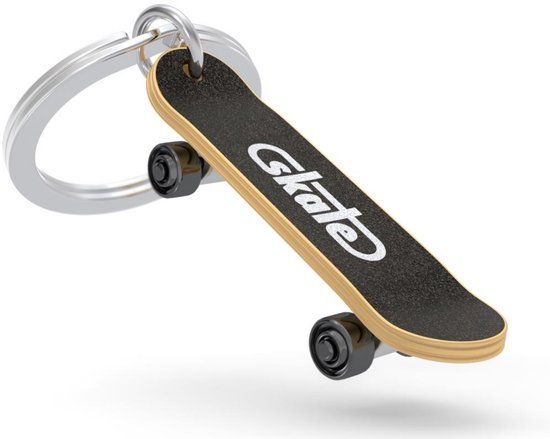 Metalmorphose Sleutelhanger Skateboard – Metaal – Zwart/Goud – Met Vectorbox – Design Keyring