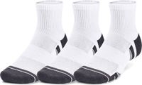 Under Armour UA Performance Tech 3pk Qtr-WHT Unisex Sportsokken - Wit - Jet Grijs