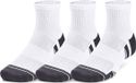 Under Armour UA Performance Tech 3pk Qtr-WHT Unisex Sportsokken - Wit - Jet Grijs