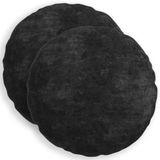 vidaXL Kussensloop HEERLEN Antraciet Ø 40 cm Chenille Stof 2 stuks