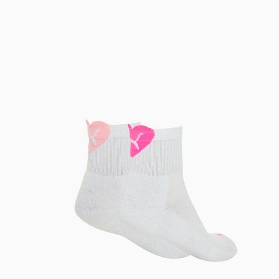 PUMA Heart Logo Crew Sokken 2-Pack Zwart/Wit Maat 39-42