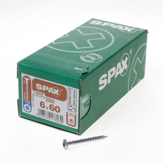 Spax Spax-s Spaanplaatschroef tellerkop discuskop T30 6 x 60mm
