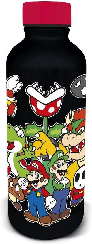 Stor Super Mario Aluminium Drinkfles Lekvrije Draaidop 0.76L