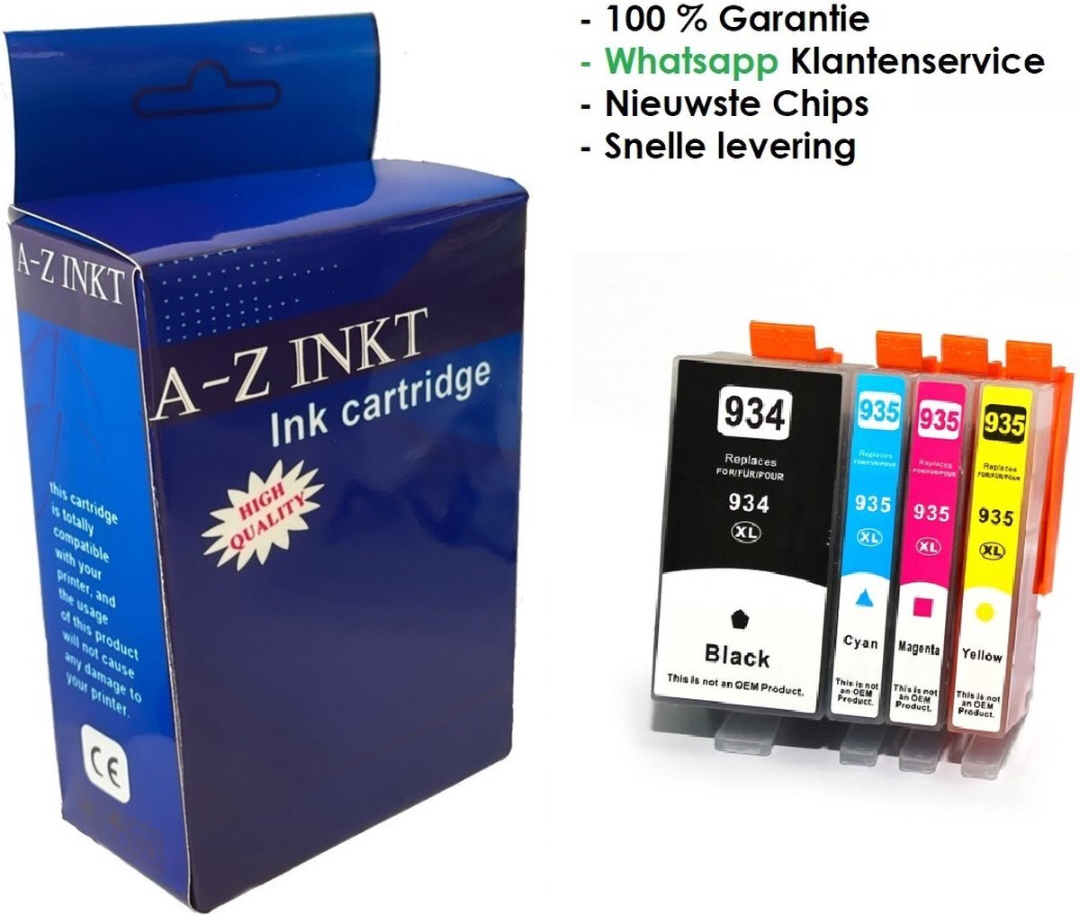 AtotZinkt Inktcartridges voor HP 934XL / 935XL | Multipack van 4 inktcartridges voor HP OfficeJet 6800, 6812, 6815, 6820, 6825, Pro 6230, Pro 6800 Series, Pro 6830, Pro 6835