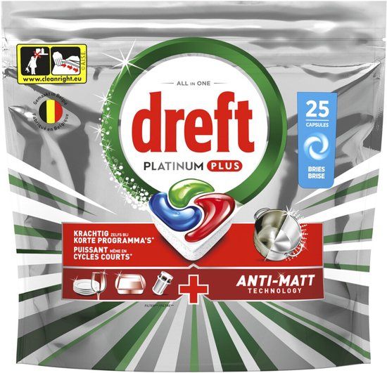 Dreft Vaatwastabletten Platinum Plus All In One Bries - 5 x 25 stuks - Voordeelverpakking