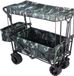 Chariot de jardin pliable XL – 262 litres – Chariot d'extérieur – Avec barre de poussée – Bâche amovible – 115 kg – Convient à tous les terrains – Camouflage