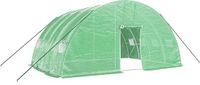 vidaXL Kas met stalen frame groen 24 m² 6 x 4 x 2,85 m