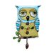 Enesco P1062 CHOUETTE Allen wandklok met uil, blauw, hars, 30,5