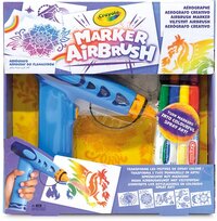 Crayola Marker Airbrush - Hobbypakket - Creatieve verfspuit voor kinderen met 8 uitwasbare stiften en 5 sjablonen - Educatief speelgoed voor kunstactiviteiten - vanaf 6 jaar