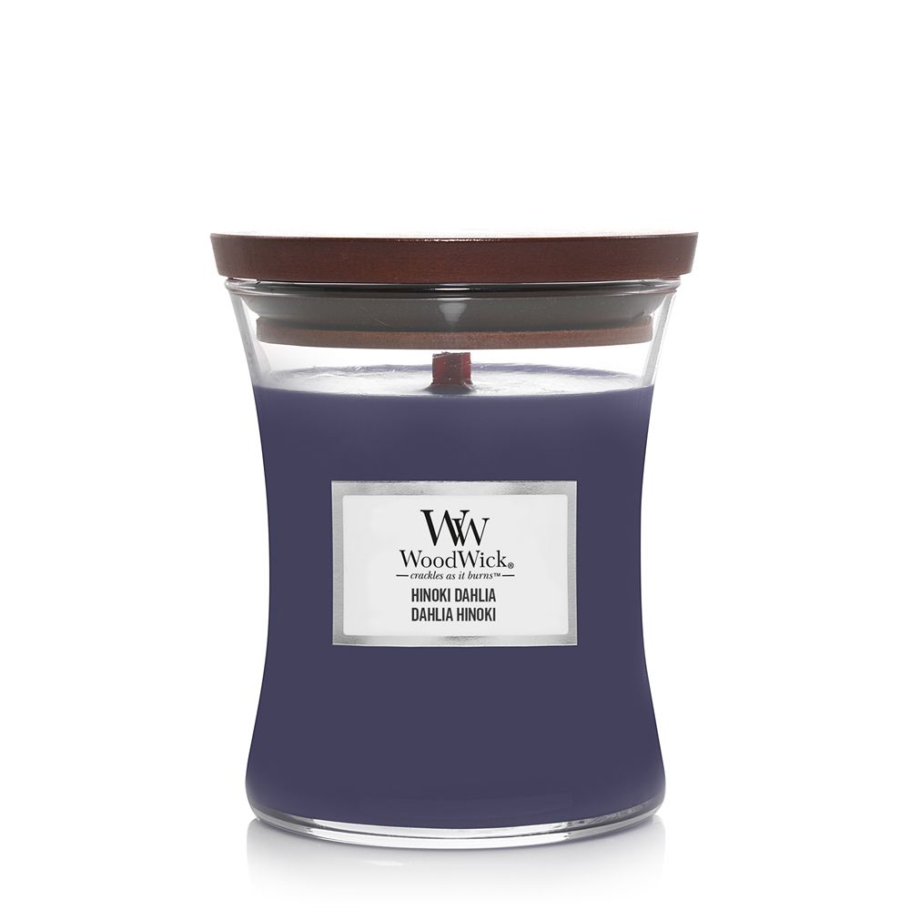 WoodWick Hinoki Dahlia Cylinder Candle - Violet - 9.9cm