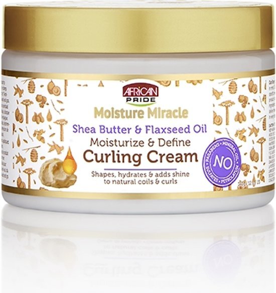 African Pride Moisture Miracle Shea Butter & Flaxseed Oil Moisturize & Define Curling Cream 340gr