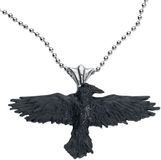 Alchemy Gothic Black Raven Unisex Halsketting - zwart