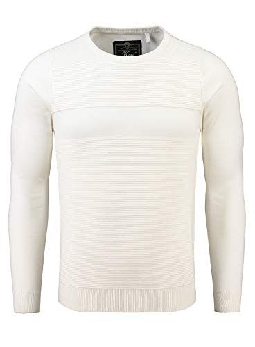 KEY LARGO Robbie ronde trui voor heren - offwhite (1001) - XL