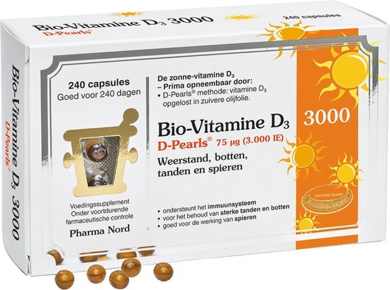 Pharma Nord Bio-Vitamine D3 3000 - 240 parels - Vitamine D3