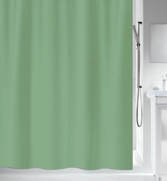 MSV Douchegordijn - Lichtgroen - Gerecycled Polyester - 180x200cm - Wasbaar