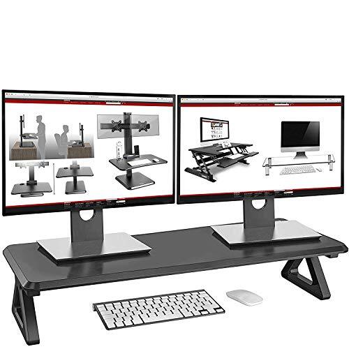 Duronic DM06-2 Monitorstandaard | TV Laptop Beeldscherm Standaard | Zwart MDF | Scherm Steun Kantoor & Thuis | Werk & Hobby | Ergonomisch Schap 10 kg Draagcapaciteit | 82 x 30 cm