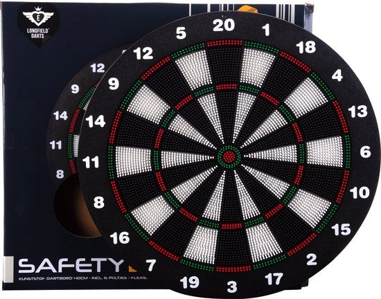 Longfield Darts Kinder Dartbord Safety 45 cm - Incl. 6 Darts