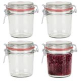 Merkloos / Sans marque Weckpot/inmaakpot - 6x - glas - 400 ml - met beugelsluiting - transparant - Voedsel voorraadpotten
