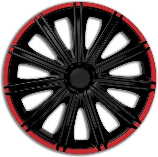 AutoStyle Wieldoppenset Nero R 13 inch Black/Red