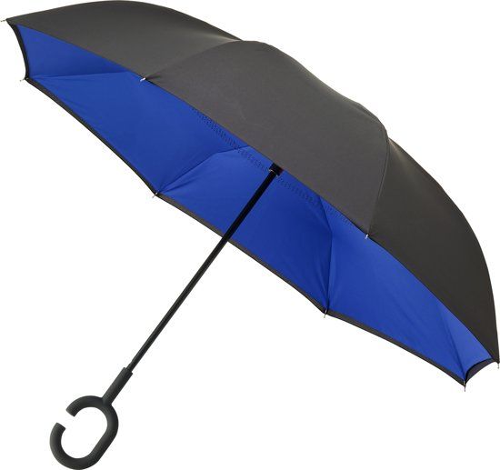 Impliva RU-6 Inside Out Paraplu - Dubbeldoeks - Windproof - Ø 107 cm - Blauw