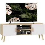 HOMCOM TV-meubel - Spaanplaat - 110x36,2x42cm - Eikenhout