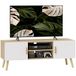 HOMCOM meuble TV - Panneau de particules - 110x36,2x42cm - Chêne
