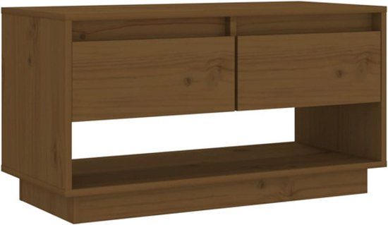 vidaXL Tv-meubel 74x34x40 cm massief grenenhout honingbruin