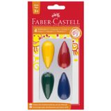 Faber-Castell waskrijt druppelvormig 4 stuks blister