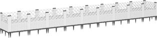 vidaXL Plantenbak met pinnen 363,5x43,5x43,5 cm polypropeen wit