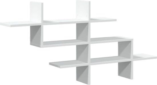 vidaXL Wandschap 124,5x18x60,5 cm bewerkt hout wit