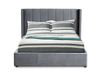 MENZZO Lit double Magorial avec sommier relevable 140x190cm Velours Gris