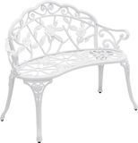 Merkloos Tuinbank Rayen - Tweezits - Gietijzer en Aluminium - 100x54x80 cm - Wit