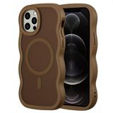 Selencia Wavy Case - Golvend Hoesje geschikt voor Apple iPhone 12 Pro / 12 - Mocha Brown