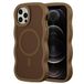 Selencia Wavy Case - Golvend Hoesje geschikt voor Apple iPhone 12 Pro / 12 - Mocha Brown