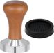 GELLDG Tamper à expresso - 51 mm - Poignée en bois et poussoir en silicone - Acier inoxydable - pour expresso - robuste et lourd - Design Barista