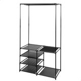 AKTIVE Max Home Open kast, 87 x 45 x 158 cm, met kledingstang en 4 stoffen planken, van staal, max. 11 kg, kleedkamer, slaapkamer, kasten, opbergrek, organizer voor kleding (18436)