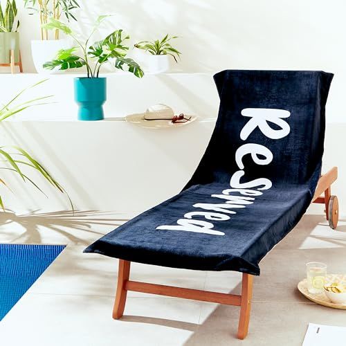 Catherine Lansfield Reserved Beach Towel 78x200cm Black