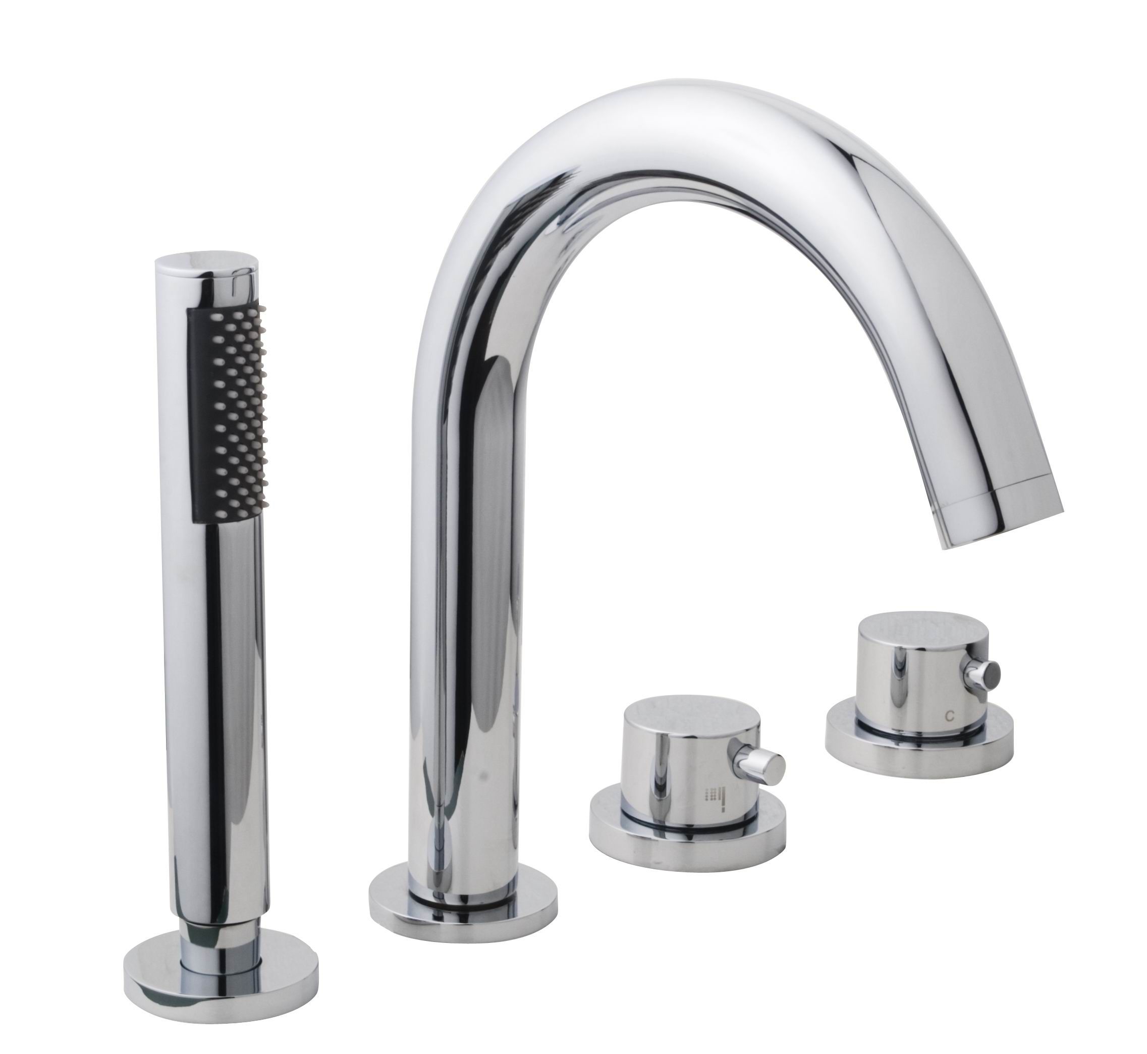 Wiesbaden Caral 4-gats Badrandthermostaat - Chroom