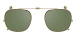 Garrett Leight Sherwood Clip Lunettes de vue unisexe doré carrées vert 44mm