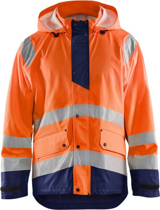 Blåkläder Blaklader Regenjas High Vis LEVEL 1 4323-2000 - High Vis Oranje/Marineblauw - XXXL