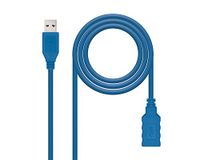USB-kabel type A - 1 m, blauw, compatibel met USB-apparaten type A en type C, hoge overdrachtssnelheid