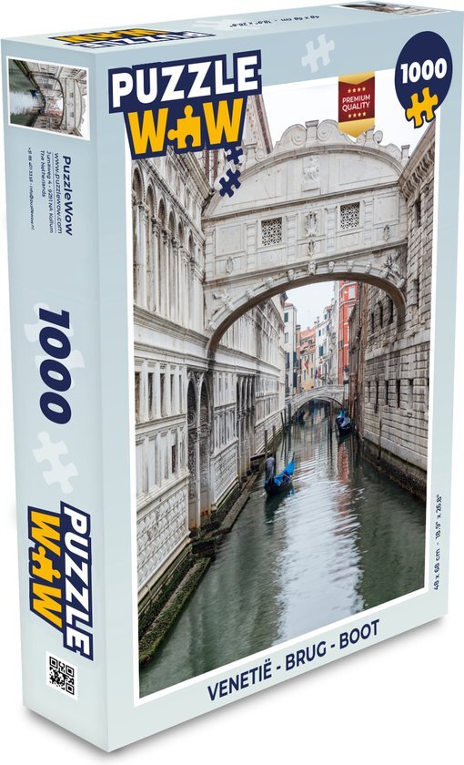 MuchoWow Puzzel Venetië - Brug - Boot - Legpuzzel - Puzzel 1000 stukjes volwassenen