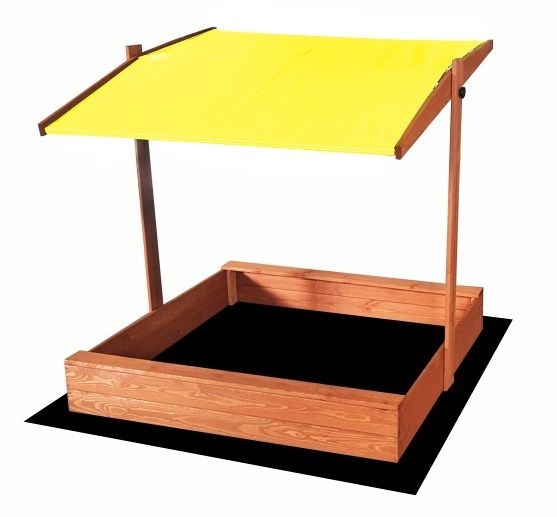 Viking Choice Zandbak - met deksel en dak - hout - 120x120 cm - geel