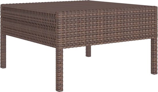 vidaXL 12-delige Loungeset met kussens poly rattan bruin