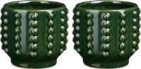 Mica Decorations Pot - 2x - boaz - gebobbeld - groen - 16 x 18 cm