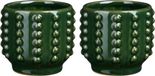 Mica Decorations Pot - 2x - boaz - gebobbeld - groen - 16 x 18 cm